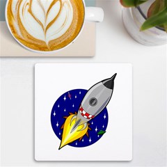 Rocket Ship Launch Vehicle Moon Uv Print Square Tile Coaster  by Salman4z