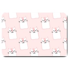 Pattern Pink Cute Sweet Fur Cats Large Doormat by Salman4z