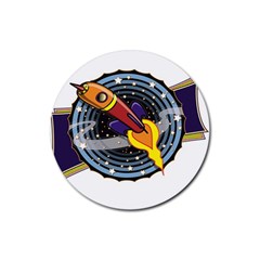 Rocket Space Clipart Illustrator Rubber Coaster (round) by Salman4z