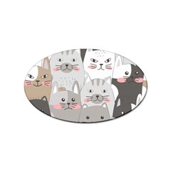 Cute Cats Seamless Pattern Sticker Oval (100 Pack) by Salman4z