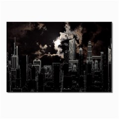 City Night Moon Skyline Skyscraper Postcards 5  X 7  (pkg Of 10) by Salman4z