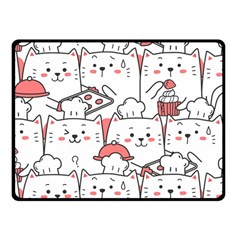 Cute Cat Chef Cooking Seamless Pattern Cartoon Fleece Blanket (small) by Salman4z