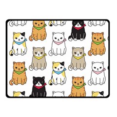 Cat Kitten Seamless Pattern Fleece Blanket (small) by Salman4z