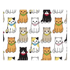 Cat Kitten Seamless Pattern Two Sides Premium Plush Fleece Blanket (large) by Salman4z