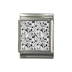 Seamless-pattern-with-black-white-doodle-dogs Italian Charm (13mm) Front