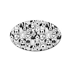 Seamless-pattern-with-black-white-doodle-dogs Sticker Oval (100 Pack) by Salman4z