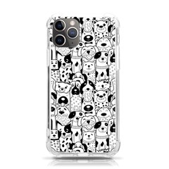 Seamless-pattern-with-black-white-doodle-dogs Iphone 11 Pro 5 8 Inch Tpu Uv Print Case by Salman4z