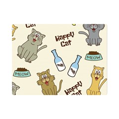 Happy-cats-pattern-background Premium Plush Fleece Blanket (mini) by Salman4z