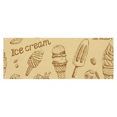 Ice-cream-vintage-pattern Banner And Sign 8  X 3  by Salman4z