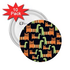 Seamless-pattern-with-cats 2 25  Buttons (10 Pack)  by Salman4z