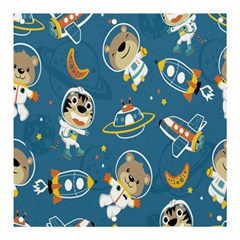 Seamless-pattern-funny-astronaut-outer-space-transportation Banner And Sign 3  X 3  by Salman4z