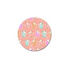 Cute-kawaii-kittens-seamless-pattern Golf Ball Marker by Salman4z