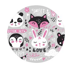 Big-set-with-cute-cartoon-animals-bear-panda-bunny-penguin-cat-fox Mini Round Pill Box by Salman4z