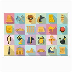 Egypt-icons-set-flat-style Postcards 5  X 7  (pkg Of 10) by Salman4z