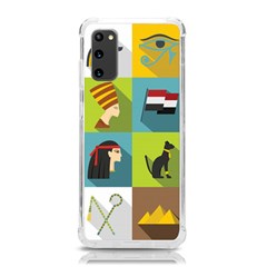 Egypt-travel-items-icons-set-flat-style Samsung Galaxy S20 6 2 Inch Tpu Uv Case by Salman4z