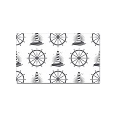 Marine Nautical Seamless Pattern With Vintage Lighthouse Wheel Sticker (rectangular) by Salman4z