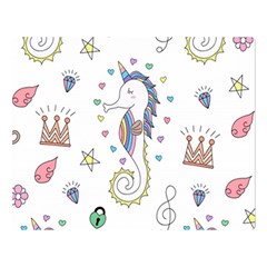 Seamless-pattern-cute-unicorn-cartoon-hand-drawn Two Sides Premium Plush Fleece Blanket (large) by Salman4z