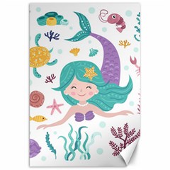 Set-cute-mermaid-seaweeds-marine-inhabitants Canvas 20  X 30  by Salman4z