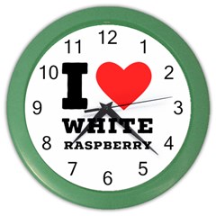 I Love White Raspberry Color Wall Clock by ilovewhateva