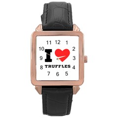 I Love Truffles Rose Gold Leather Watch  by ilovewhateva