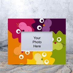 Colorful Cats White Tabletop Photo Frame 4 x6  by Sparkle