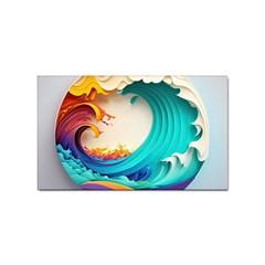 Tsunami Tidal Wave Waves Minimalist Ocean Sea Sticker Rectangular (100 Pack) by Ravend