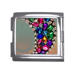 Colorful Diamonds Mega Link Italian Charm (18mm) by Sparkle