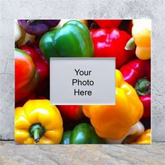 Colorful Capsicum White Wall Photo Frame 5  X 7  by Sparkle
