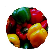 Colorful Capsicum Standard 15  Premium Round Cushions by Sparkle