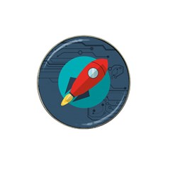 Rocket-with-science-related-icons-image Hat Clip Ball Marker by Salman4z