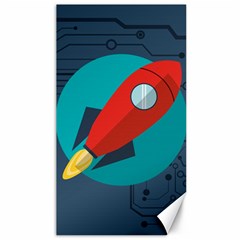 Rocket-with-science-related-icons-image Canvas 40  X 72  by Salman4z