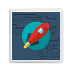 Rocket-with-science-related-icons-image Memory Card Reader (square) by Salman4z