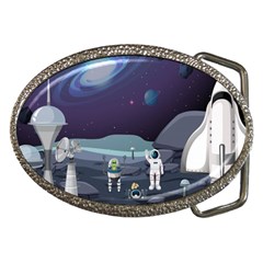 Alien-astronaut-scene Belt Buckles by Salman4z