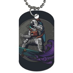 Illustration-astronaut-cosmonaut-paying-skateboard-sport-space-with-astronaut-suit Dog Tag (two Sides) by Salman4z