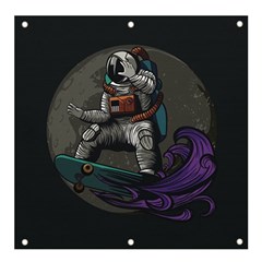 Illustration-astronaut-cosmonaut-paying-skateboard-sport-space-with-astronaut-suit Banner And Sign 4  X 4  by Salman4z