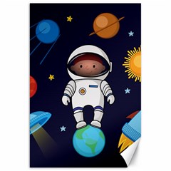 Boy-spaceman-space-rocket-ufo-planets-stars Canvas 20  X 30  by Salman4z