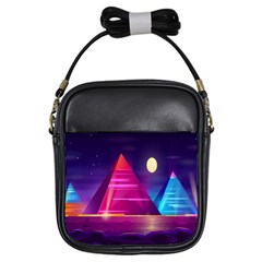 Egyptian-pyramids-night-landscape-cartoon Girls Sling Bag by Salman4z