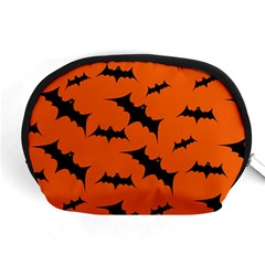 Halloween-card-with-bats-flying-pattern Accessory Pouch (medium) by Salman4z