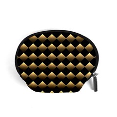 Golden Chess Board Background Accessory Pouch (small) by pakminggu