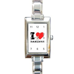 I Love Baklava Rectangle Italian Charm Watch by ilovewhateva