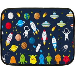 Big-set-cute-astronauts-space-planets-stars-aliens-rockets-ufo-constellations-satellite-moon-rover-v Fleece Blanket (mini) by Salman4z