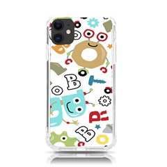 Seamless-pattern-vector-with-funny-robots-cartoon Iphone 11 Tpu Uv Print Case by Salman4z