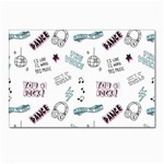 Music-themed-doodle-seamless-background Postcards 5  x 7  (Pkg of 10) Front