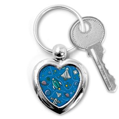 About-space-seamless-pattern Key Chain (heart) by Salman4z