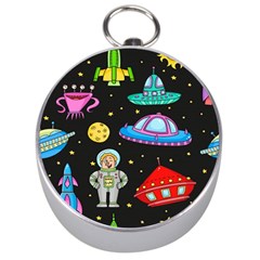 Seamless-pattern-with-space-objects-ufo-rockets-aliens-hand-drawn-elements-space Silver Compasses by Salman4z