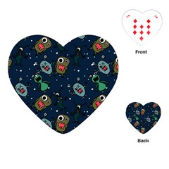 Monster-alien-pattern-seamless-background Playing Cards Single Design (heart) by Salman4z