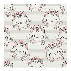 Cat-with-bow-pattern Banner And Sign 4  X 4  by Salman4z