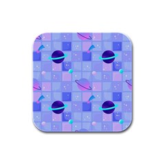 Seamless-pattern-pastel-galaxy-future Rubber Square Coaster (4 Pack) by Salman4z