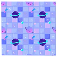 Seamless-pattern-pastel-galaxy-future Wooden Puzzle Square by Salman4z