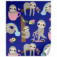 Hand-drawn-cute-sloth-pattern-background Canvas 16  X 20  by Salman4z